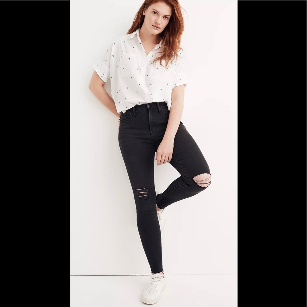 Madewell Mid-Rise Skinny Jeans in Black Sea